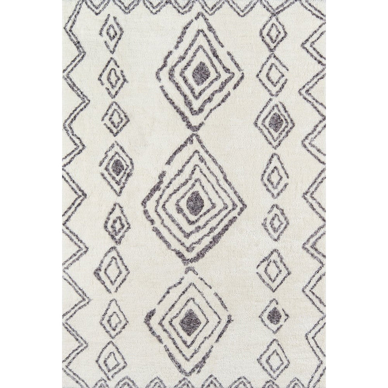 White Tone Shabby Chic Indoor Rug Polyester Tribal Print Carpet Easy Care Rug for Home Decoration