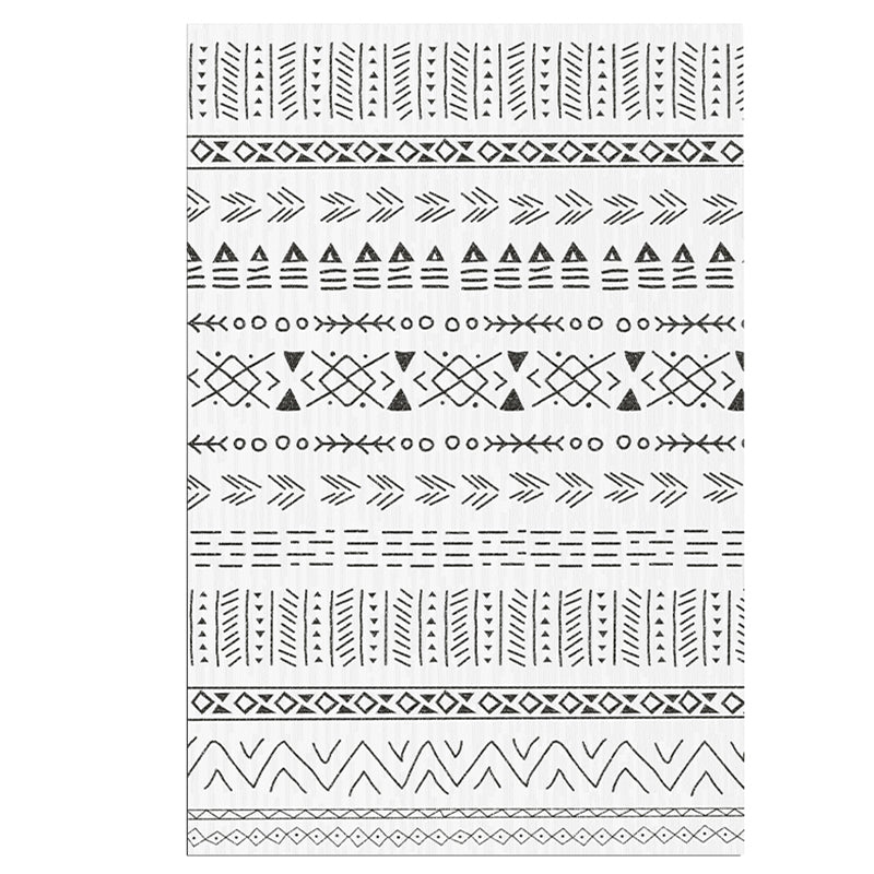 Witte toon Home Decor Tapijt Boho-chic Tribal Print Area Tapyester met niet-slip achterste tapijt