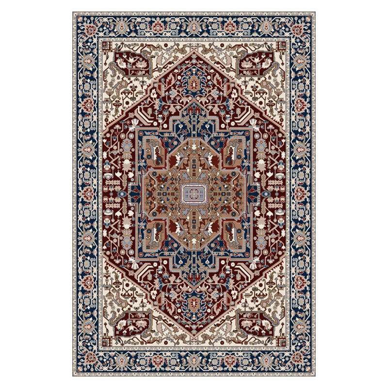 Shabby Chic Ethnic Printed Rug Color Mixed Polyester Area Carpet Stain Resistant Rug for Living Room