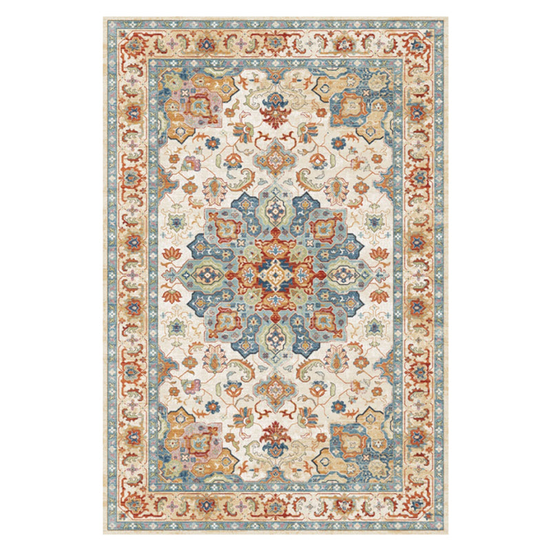 Shabby Chic Ethnic Printed Rug Color Mixed Polyester Area Carpet Stain Resistant Rug for Living Room