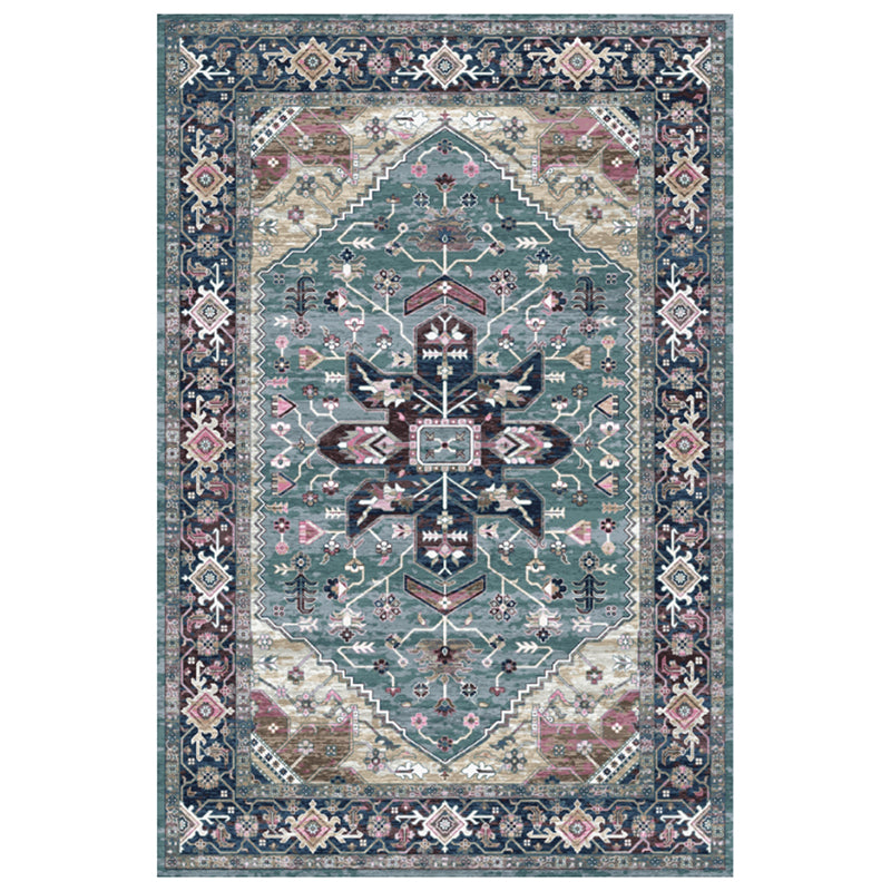 Shabby Chic Ethnic Printed Rug Color Mixed Polyester Area Carpet Stain Resistant Rug for Living Room