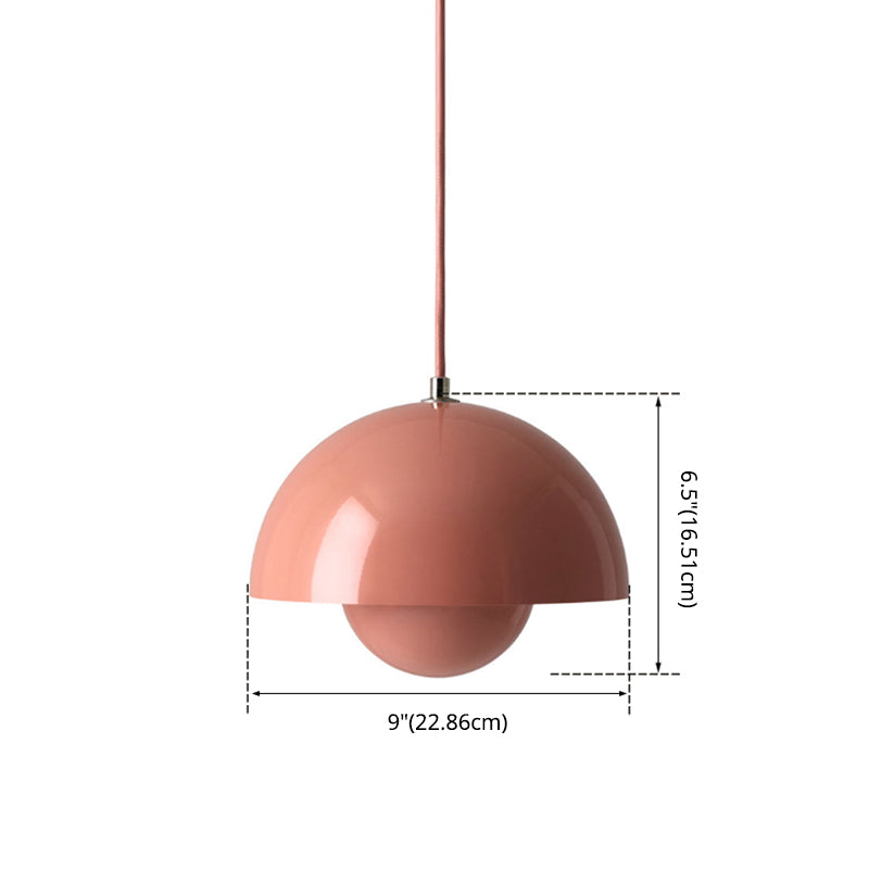 1 Light Metal Hanging Ceiling Light Modern Semi Spheres Dining Room Hanging Light Fixtures