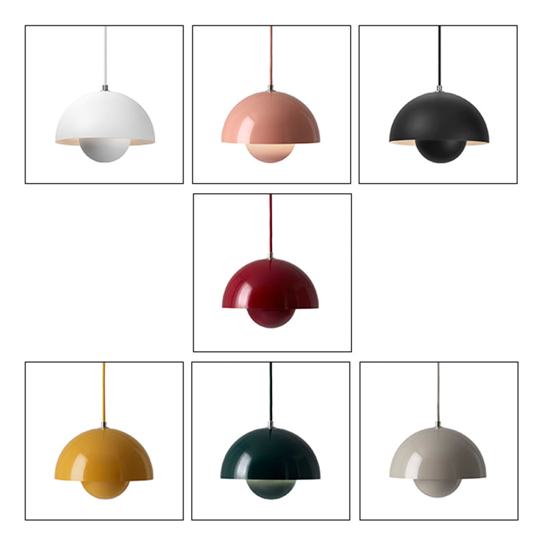 1 Light Metal Hanging Ceiling Light Modern Semi Spheres Dining Room Hanging Light Fixtures