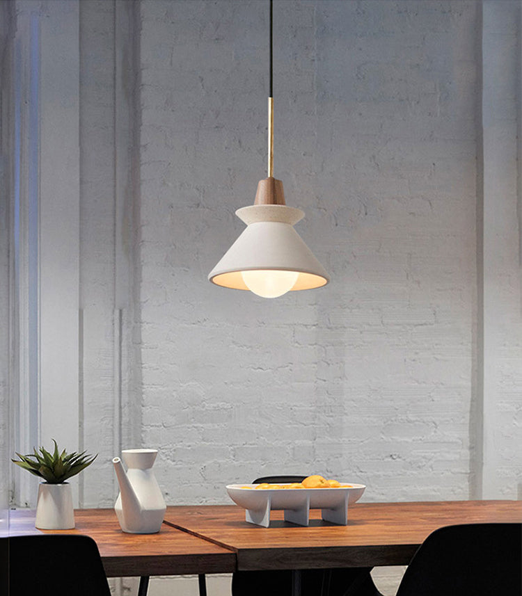 Modern Simplicity Cone Ceiling Chandelier Cement Hanging Light for Living Room