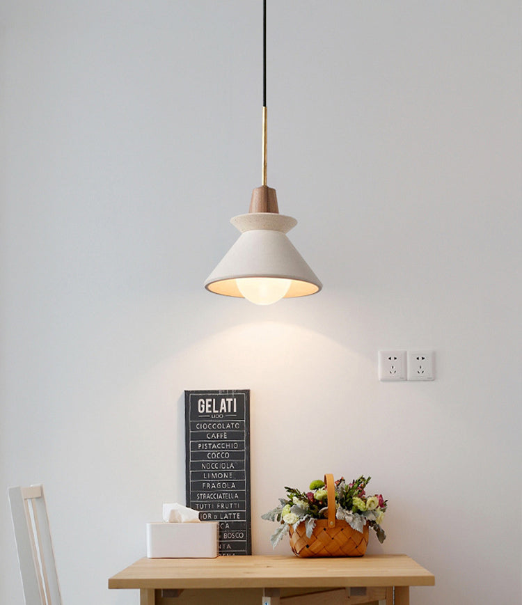 Moderne eenvoudige kegel plafond kroonluchter cement hangend licht voor woonkamer