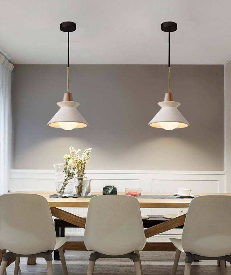 Moderne eenvoudige kegel plafond kroonluchter cement hangend licht voor woonkamer