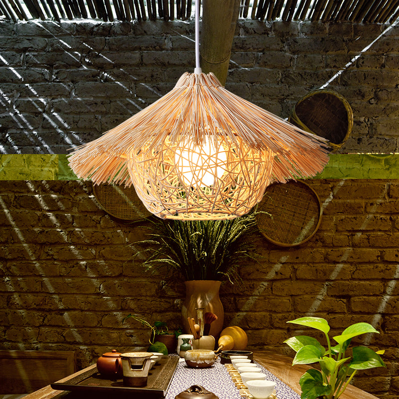 Lampada a sospensione a forma di nido rattan Light Asia Assiction Bening Light for Restaurant