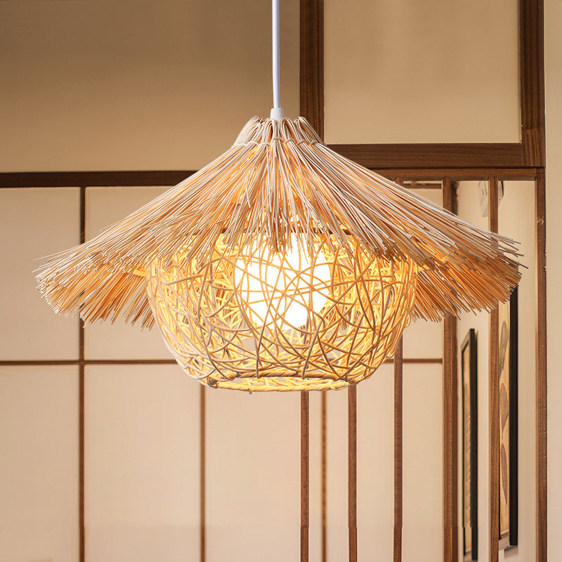 Lampada a sospensione a forma di nido rattan Light Asia Assiction Bening Light for Restaurant