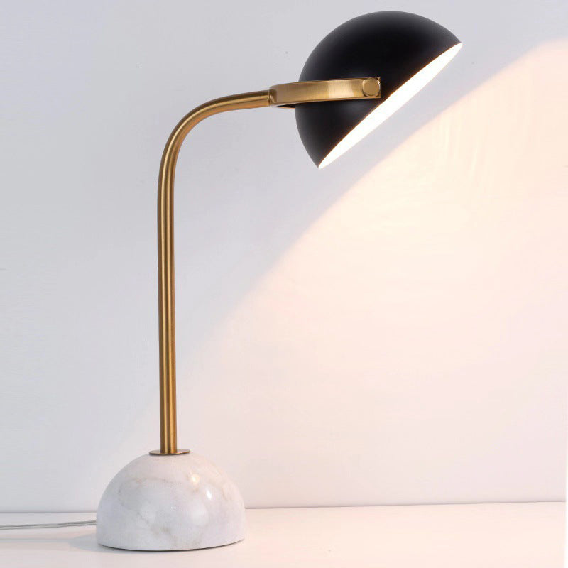 Bend Table Lamp Postmodern Metal 1-Light Black Night Lamp with Adjustable Dome Shade