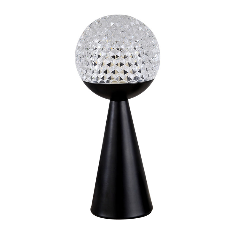 Postmodern Ball and Cone Night Lamp Acrylic Single-Bulb Bedroom Table Light