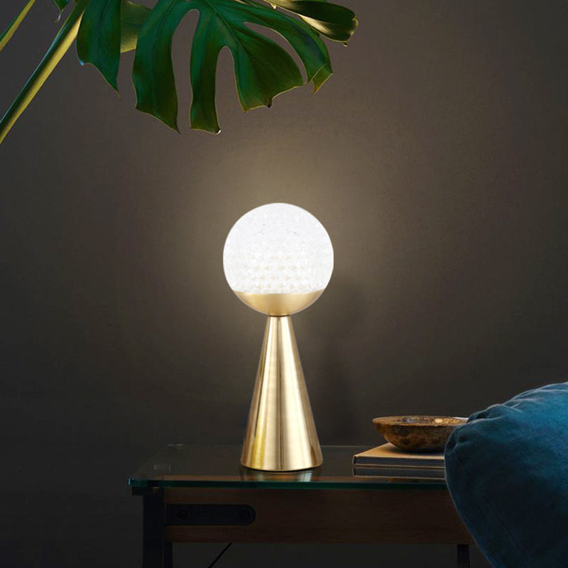 Postmodern Ball and Cone Night Lamp Acrylic Single-Bulb Bedroom Table Light