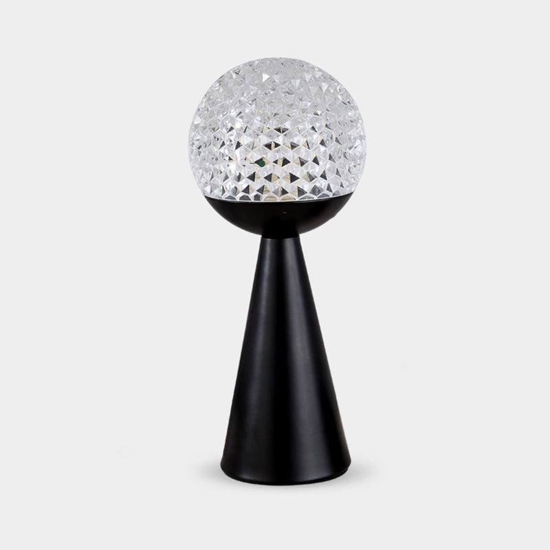 Postmodern Ball and Cone Night Lamp Acrylic Single-Bulb Bedroom Table Light