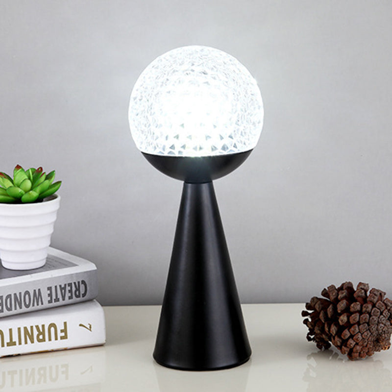 Postmodern Ball and Cone Night Lamp Acrylic Single-Bulb Bedroom Table Light