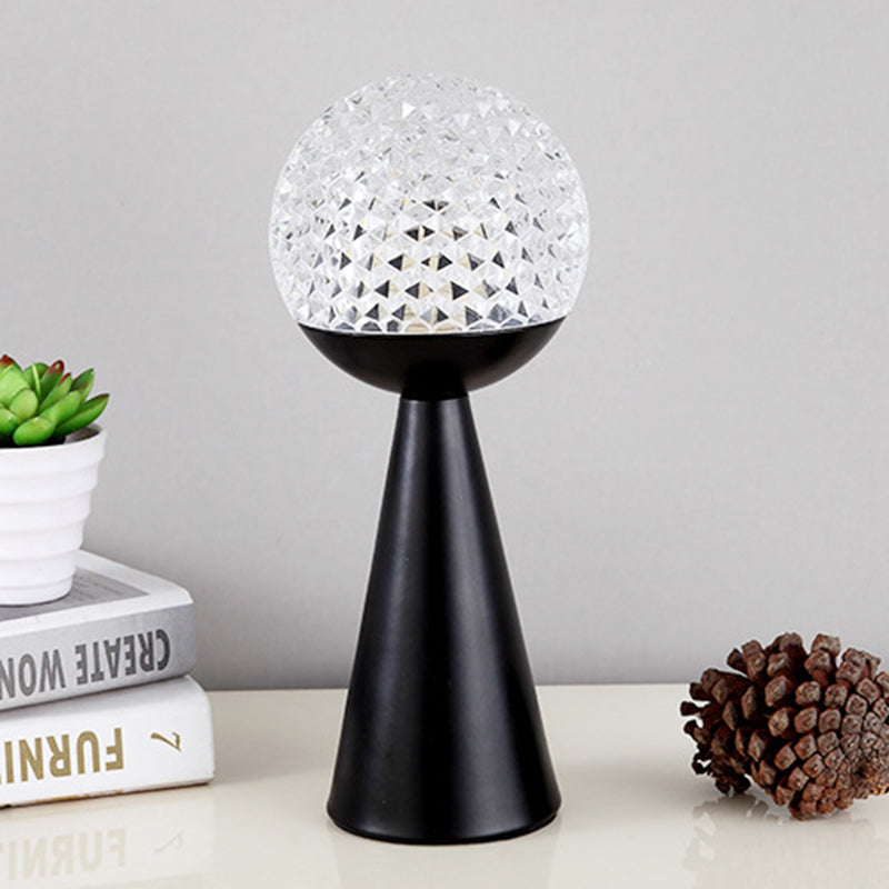 Postmodern Ball and Cone Night Lamp Acrylic Single-Bulb Bedroom Table Light