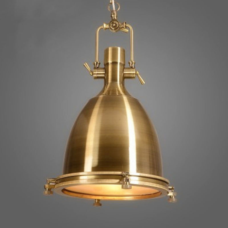 1 Light Dome Ceiling Pendant Industrial Style Metal Hanging Light Fixtures for Restaurant