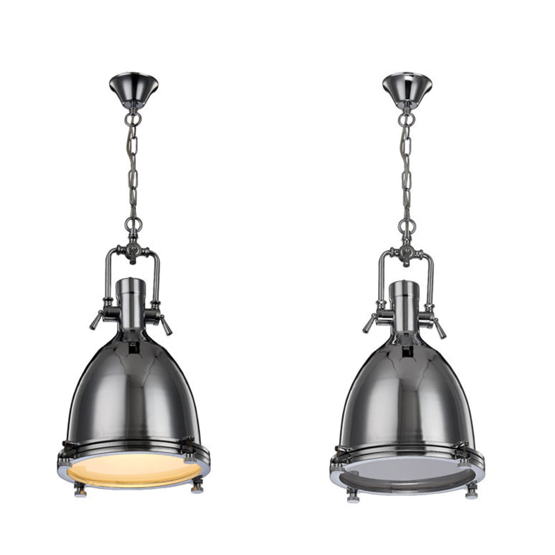 1 Light Dome Ceiling Pendant Industrial Style Metal Hanging Light Fixtures for Restaurant