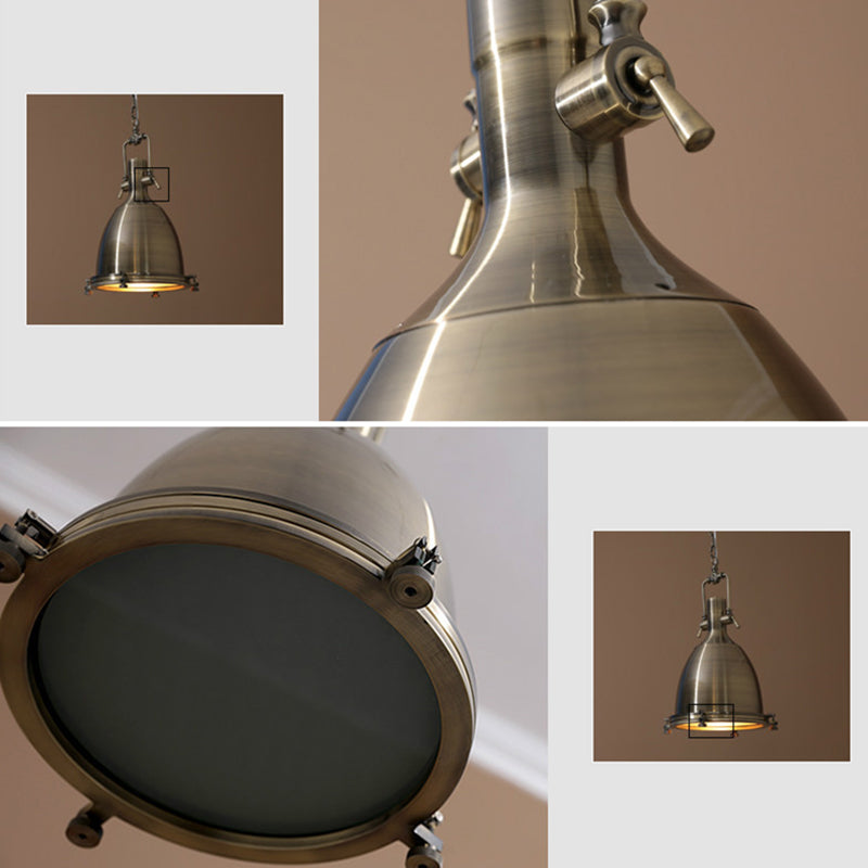 1 Light Dome Ceiling Pendant Industrial Style Metal Hanging Light Fixtures for Restaurant