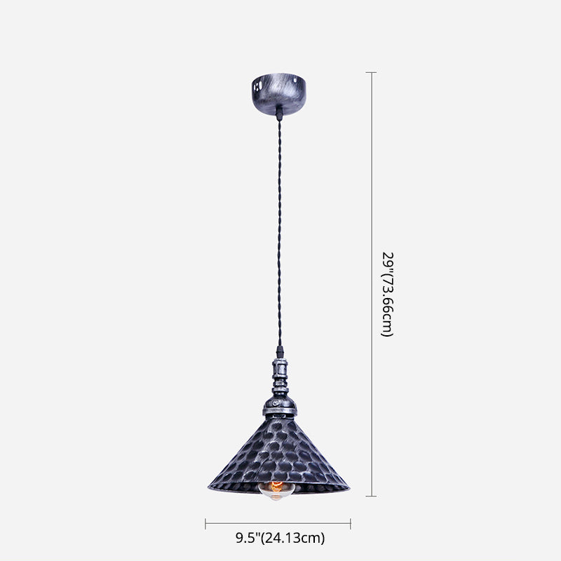 1 Light Cone Hanging Ceiling Lights Industrial Style Metal Pendant for Clothing Store