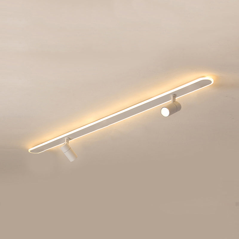 Aluminium lineaire inbouwarmatuur, nieuw modern wit plafondmontagearmatuur met spotlight