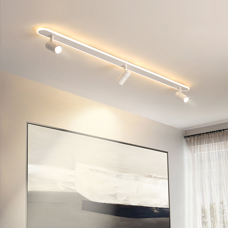 Aluminium lineaire inbouwarmatuur, nieuw modern wit plafondmontagearmatuur met spotlight