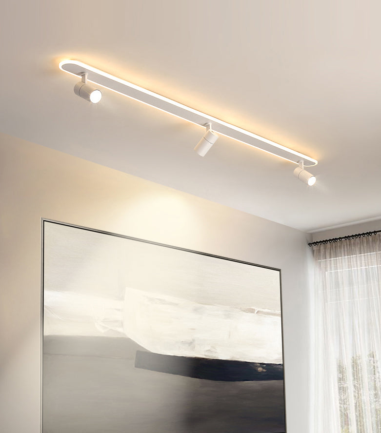 Aluminium lineaire inbouwarmatuur, nieuw modern wit plafondmontagearmatuur met spotlight