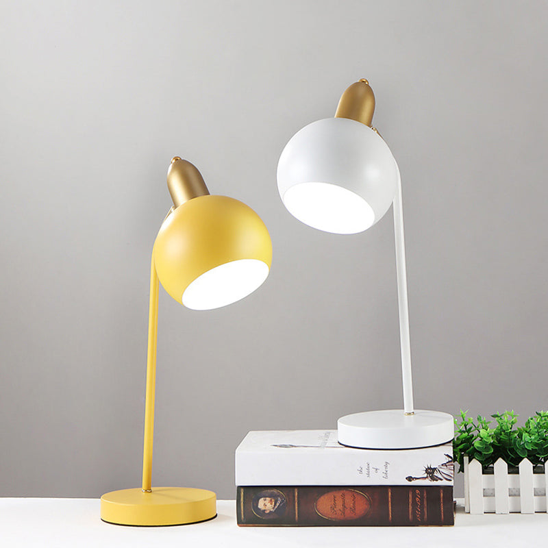 Metallic Dome Table Lighting Macaron 1 Head Adjustable Reading Book Lamp for Bedroom