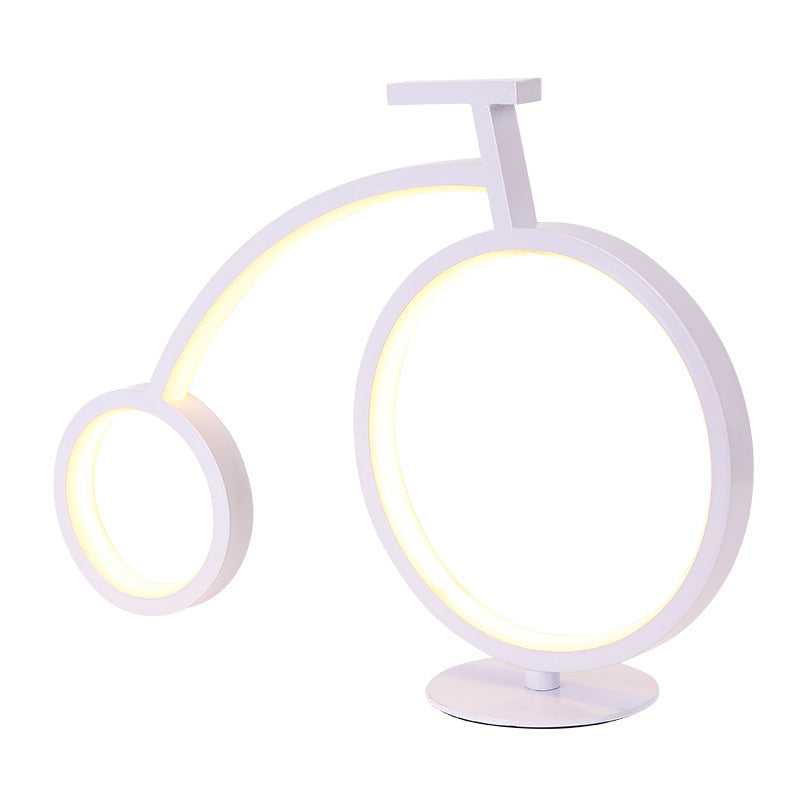 Novelty Bike Shaped Nightstand Lamp Minimalist Metal Bedside LED Table Light