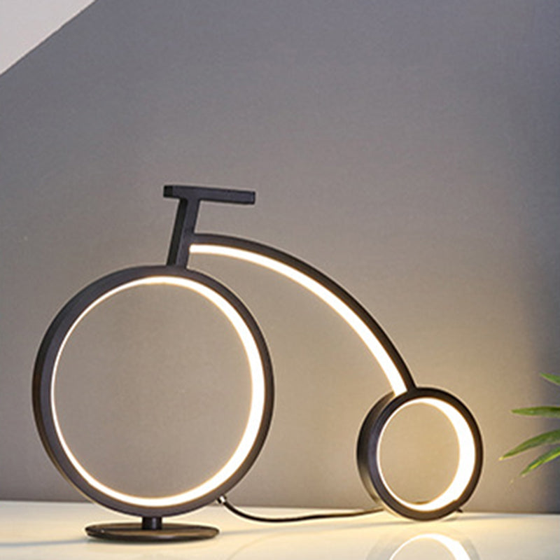 Novelty Bike Shaped Nightstand Lamp Minimalist Metal Bedside LED Table Light