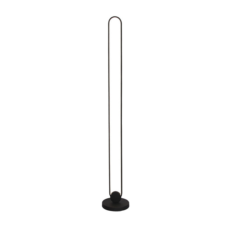 Oblong Living Room Floor Lamp Metal LED Minimalist Standing Light with Foot Switch