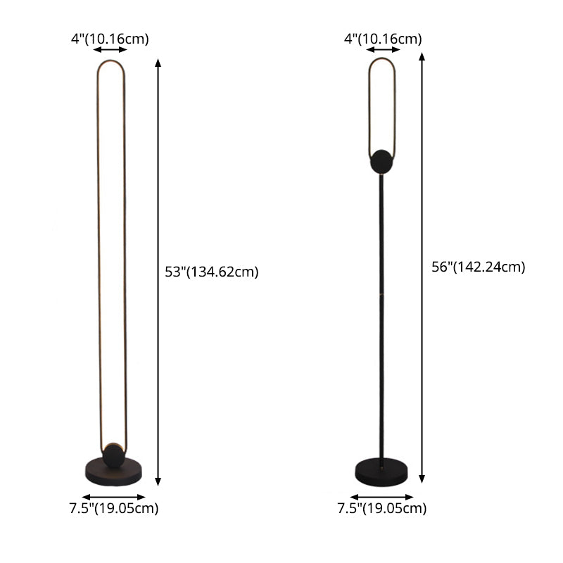 Langwerpige woonkamer vloer lamp metaal LED Minimalistisch staand licht met voetschakelaar