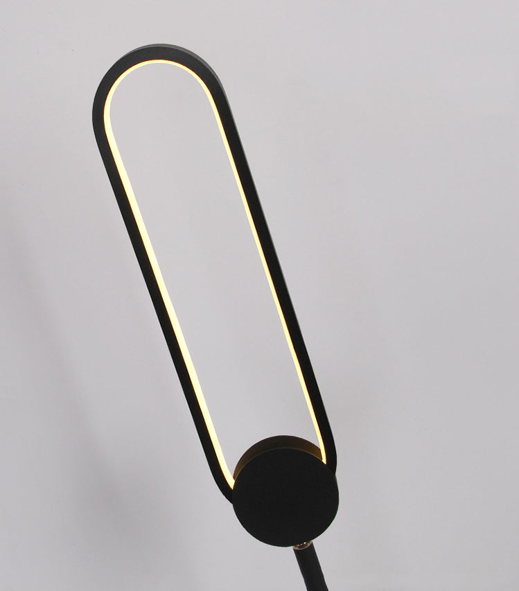 Lampe à foyer de salon oblong metal LED minimaliste debout lumière avec interrupteur de pied