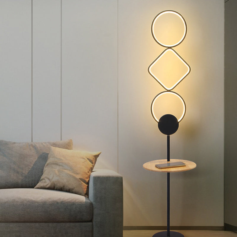 Geometric Linear Floor Light Simplicity Acrylic Living Room LED Floor Standing Lamp