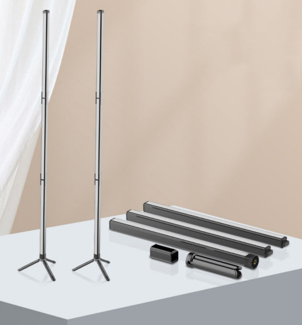 Simple Style Tripod Floor Lamp Height Adjustable Metal Game Room LED Standing Light in Black