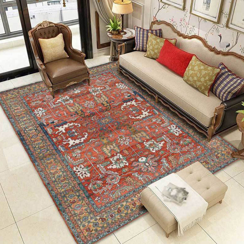 Moroccan Tribal Totem Rug Multicolor Polyester Carpet Stain Resistant Indoor Rug for Home Decoration