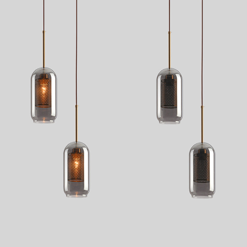 1 Light Hanging Light Fixtures Industrial Style Glass Ceiling Pendant for Restaurant