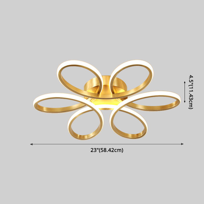 Bloem Semi Flush Mount Light Acryl Moderne eenvoud Spoel plafondverlichting voor slaapkamer