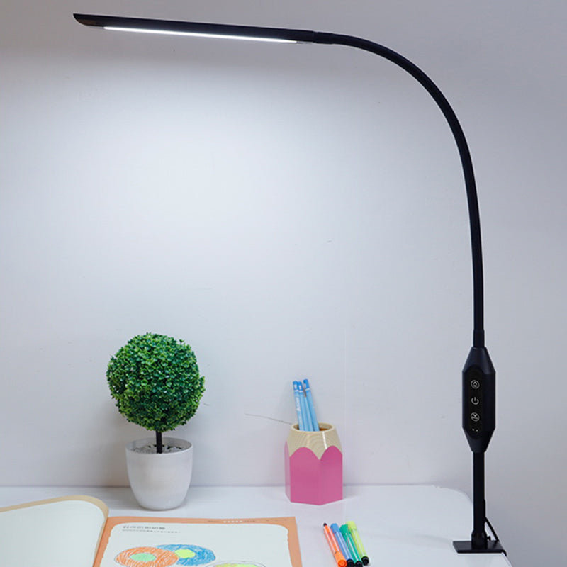 Flexible Linear Clamp-on Lamp Minimalist Metal Study Room LED Table Light with Touch Control