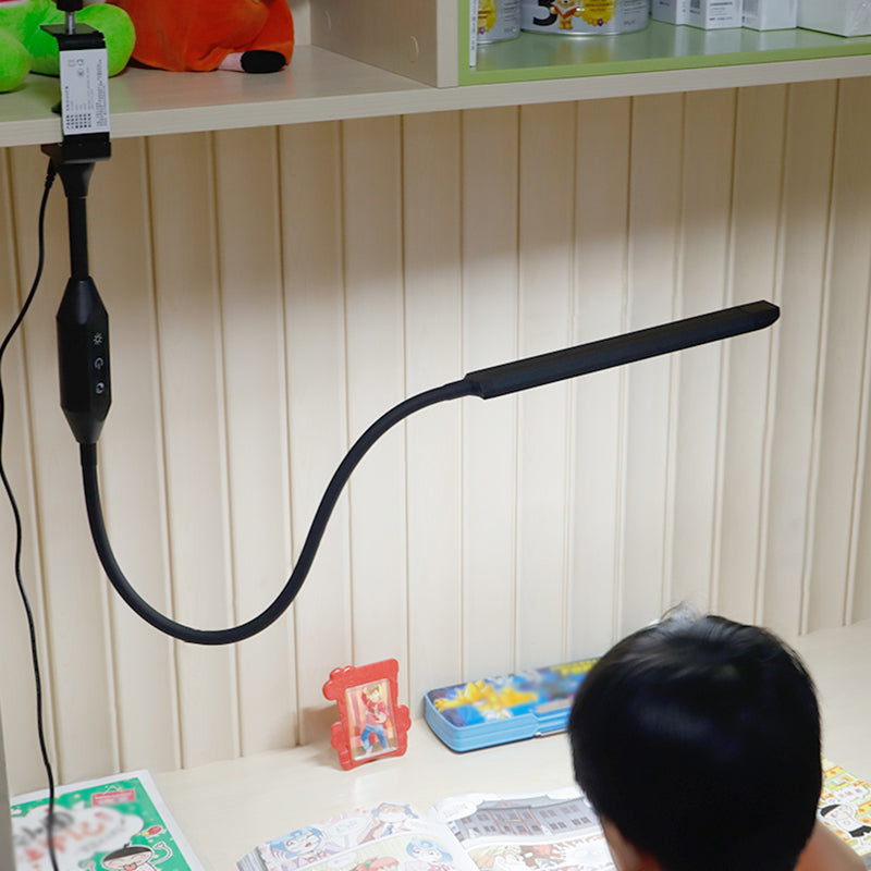 Flexible Linear Clamp-on Lamp Minimalist Metal Study Room LED Table Light with Touch Control