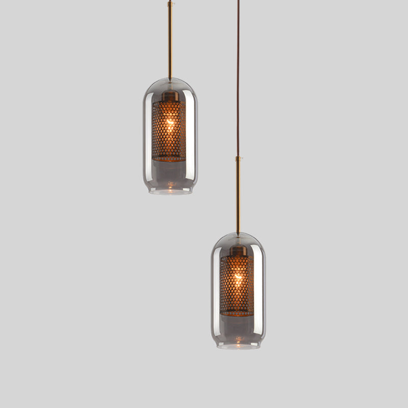 1 Light Hanging Light Fixtures Industrial Style Glass Ceiling Pendant for Restaurant