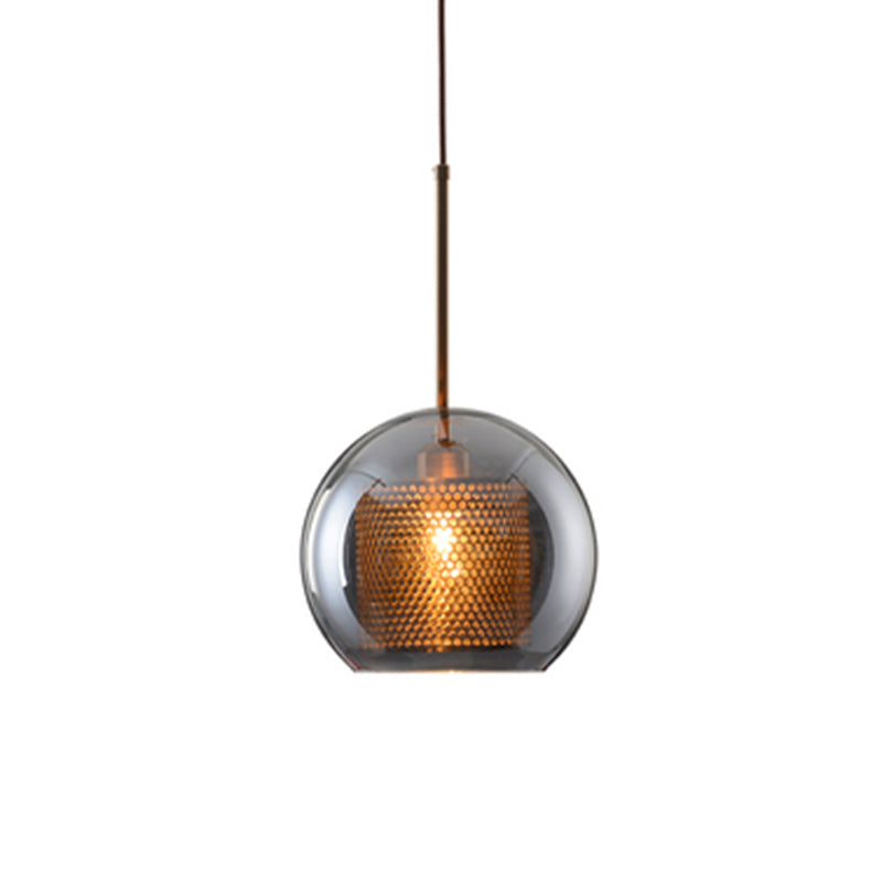 1 Light Hanging Light Fixtures Industrial Style Glass Ceiling Pendant for Restaurant