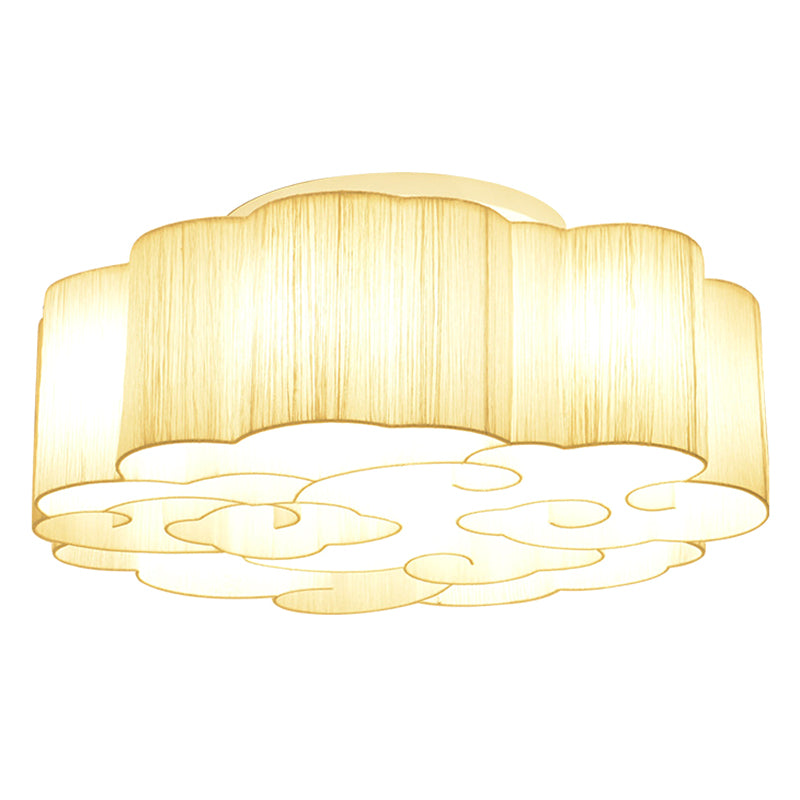 Traditional Scalloped Flush Mount Lighting Fixtures Fabric Flush Mount Recessed Lighting