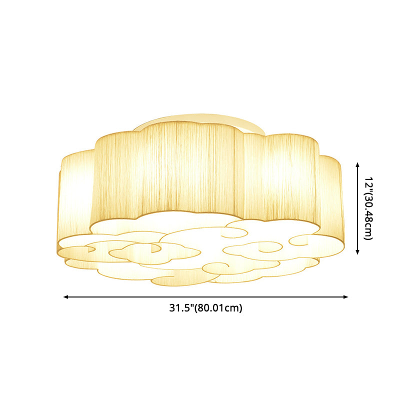 Traditionele geschulpte flush mount verlichtingsarmaturen stof spoelbevel zich verzonken verlichting