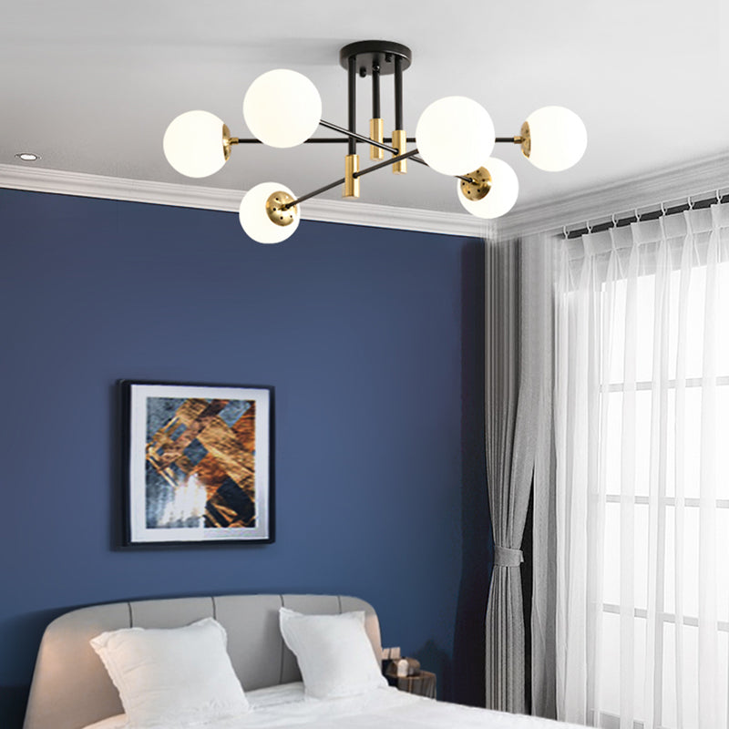 Sputnik Glass Semi Flush Mount Light Modern Style Semi Flush Mount Techo Accesorio