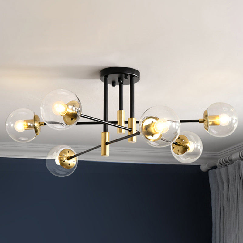 Sputnik Glass Semi Flush Mount Light Modern Modern Style Semi Flush Mount plafond Aménagement