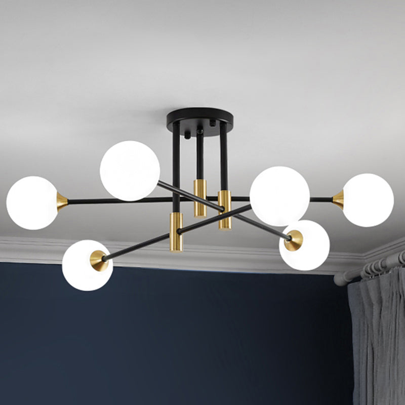 Sputnik Glass Semi Flush Mount Light Modern Style Semi Flush Mount Deckenleuchte