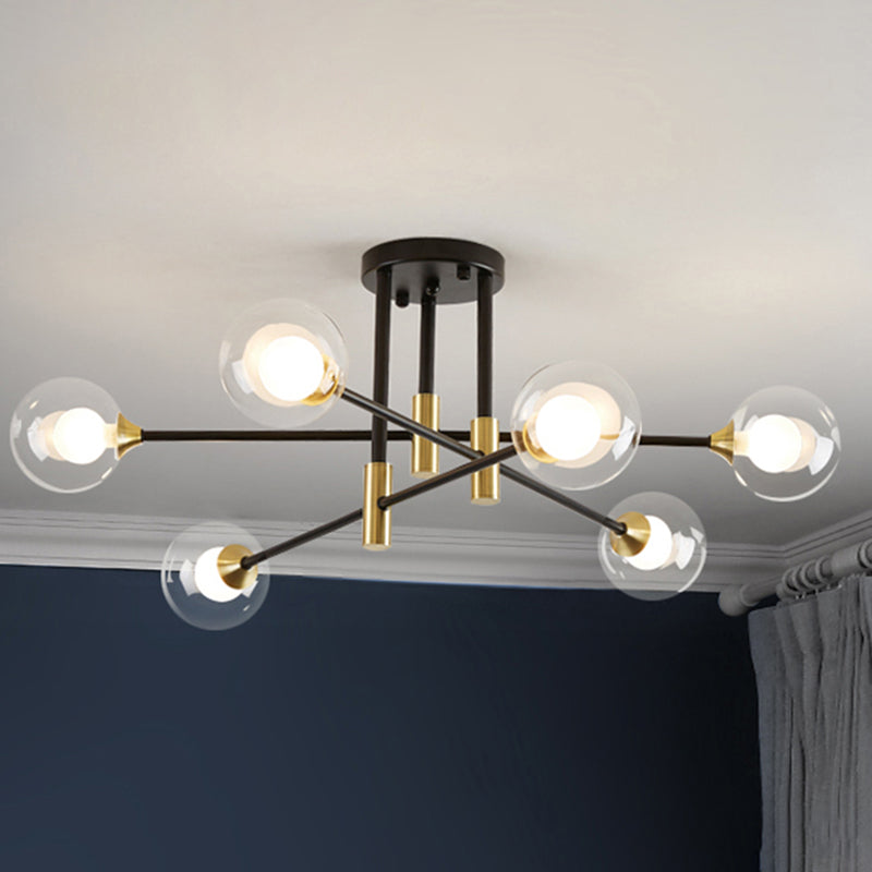 Sputnik Glass Semi Flush Mount Light Modern Style Semi Flush Mount Plafond Fecture