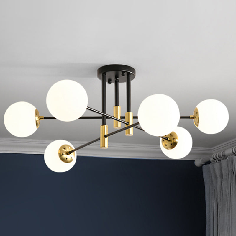 Sputnik Glass Semi Flush Mount Light Modern Modern Style Semi Flush Mount plafond Aménagement