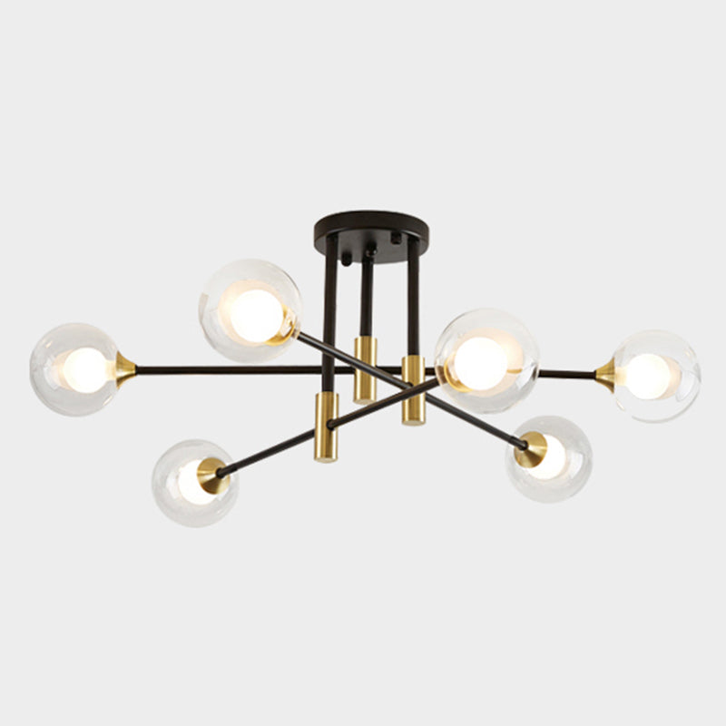 Sputnik Glass Semi Flush Mount Light Modern Modern Style Semi Flush Mount plafond Aménagement