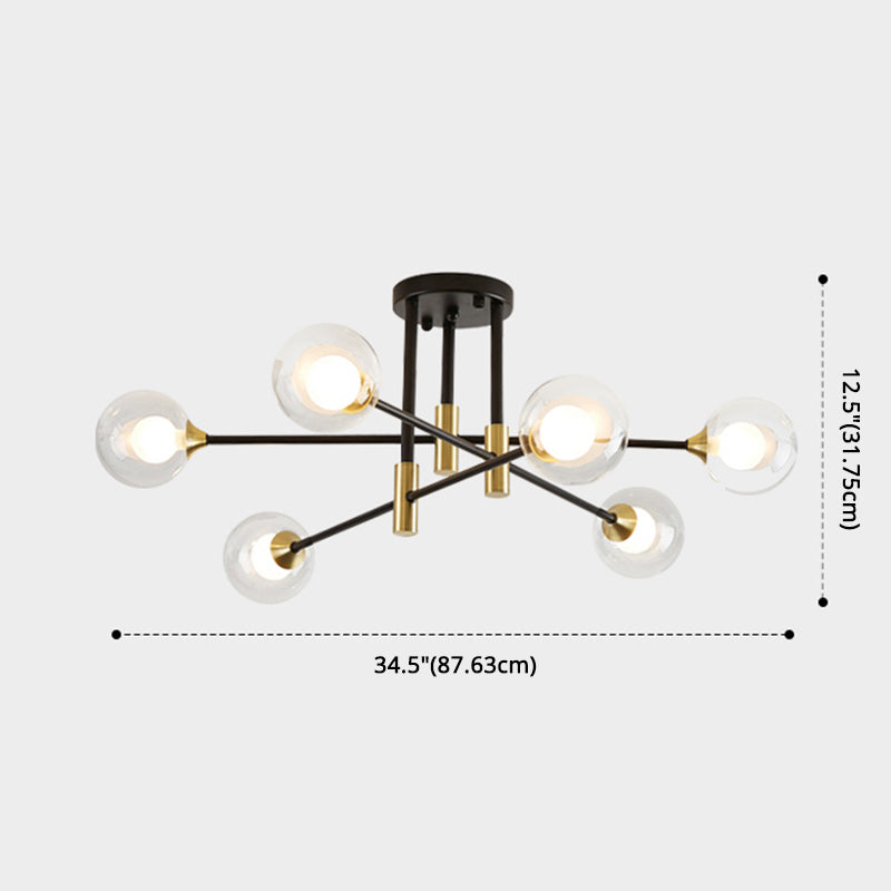 Sputnik Glass Semi Flush Mount Light Modern Style Semi Flush Mount Deckenleuchte