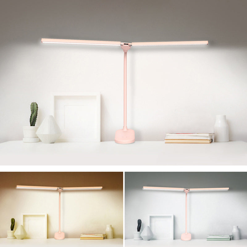 Macaron Linear Clamp-on Desk Lamp Plastic Kids Bedroom LED Study Light with Flexible Arm